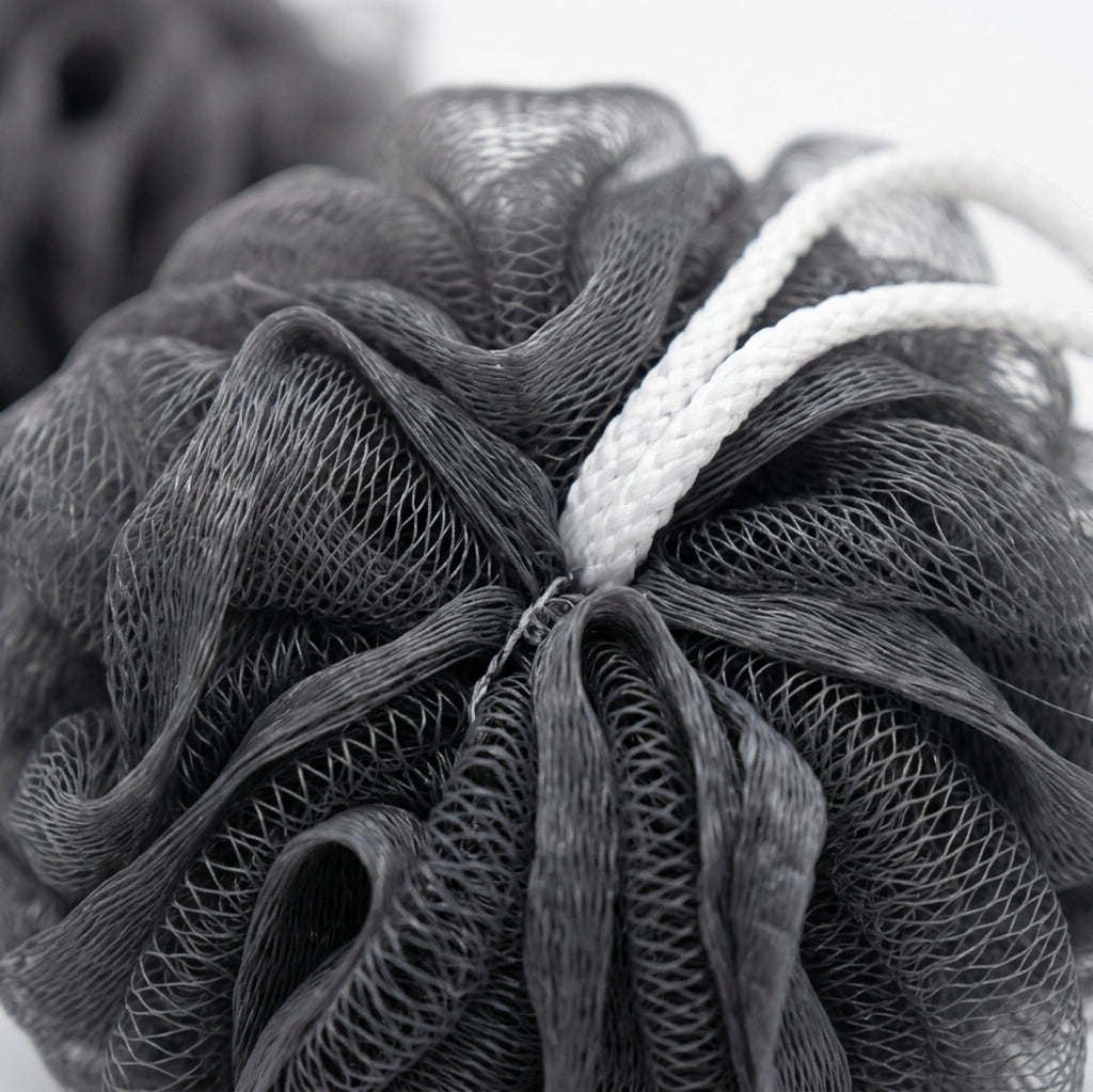 Hdkwv Dual Texture Bath Pouf Charcoal 2 Pack