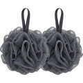 Hdkwv Dual Texture Bath Pouf Charcoal 2 Pack