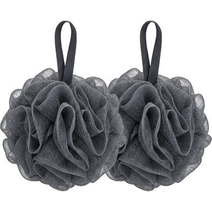 Hdkwv Dual Texture Bath Pouf Charcoal 2 Pack
