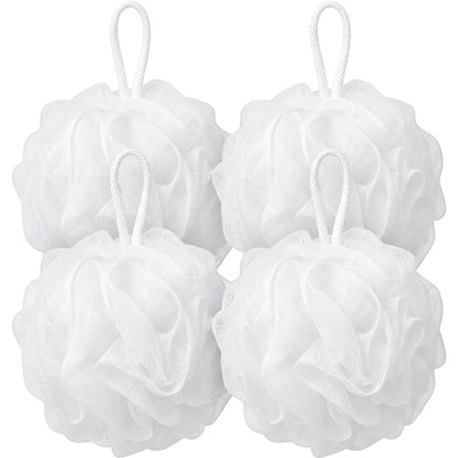 Hdkwv Soft Mesh Bath Pouf Cloud White 4 Pack